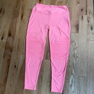 Pink moto leggings